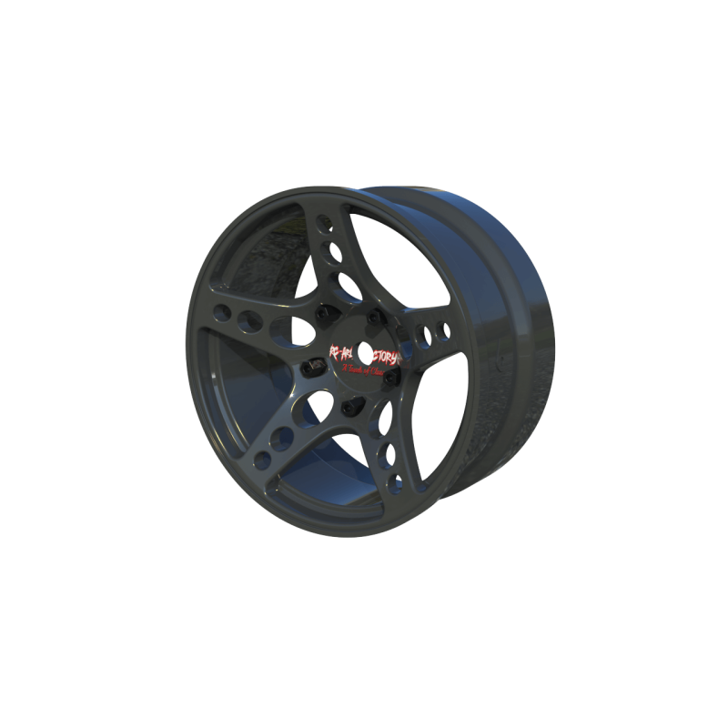 R-Fighter Wheels Offset 6mm Gunmetal (2pcs)